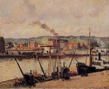 Camille Pissarro : Morning, Rouen, the Quays